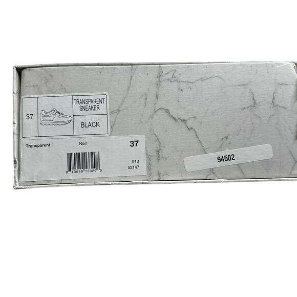 JESSICA RICH Transparent Sneaker Black Clear Women's Size 37 NWT In Box Size 7 - Picture 14 of 16